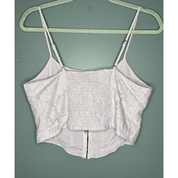 Wild Fable Corset Top Womens M Lace Floral Adjustable Straps Lilac Fairy Sexy - Picture 5 of 15